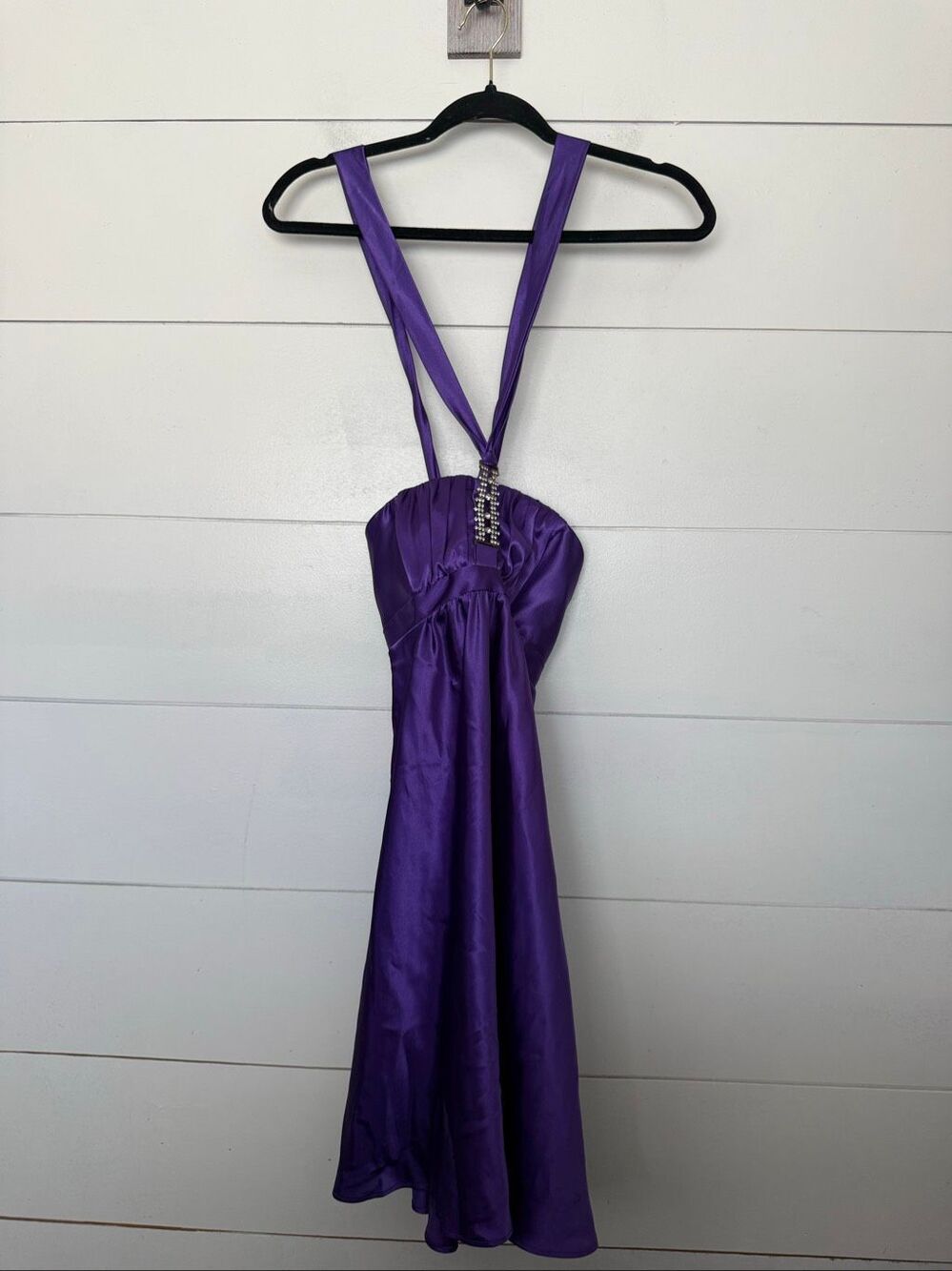 Vintage Jessica McClintock Women’s 12 Purple Y2K Gunne Sax 2000s 90s Halter Mini